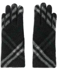 Burberry - Wool Check Pattern Gloves - Lyst