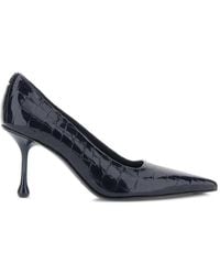 Jimmy Choo - Ixia 80 Shiny Croc Embossed Leather Pumps - Lyst
