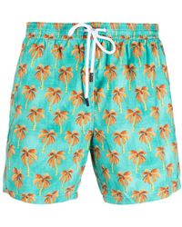 Barba Napoli - Palm Tree-print Swim Shorts - Lyst