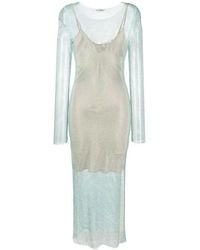 Blugirl Blumarine - Long-Sleeved Sequin Dress - Lyst
