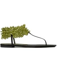 Tory Burch - Beaded Flat Sandals - Lyst