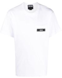 Versace - T-shirt en coton à patch logo - Lyst