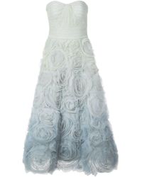 Marchesa notte Robe longue bustier - Vert