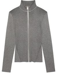 Calvin Klein - Zip-Up Ribbed Cardigan - Lyst