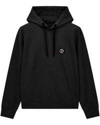 Giorgio Armani - Logo-Patch Drawstring Hoodie - Lyst