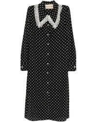 Valentino Garavani - Polka-Dot Midi Shirt Dress - Lyst