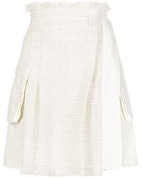 Sacai - Tweed Wrapped Mini Skirt - Lyst