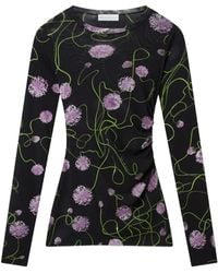 Stella McCartney - Floral-Print Long-Sleeve T-Shirt - Lyst