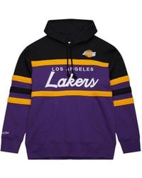 Mitchell & Ness - X Los Angeles Lakers Big Tall Hardwood Head Coach Striped Hoodie - Lyst