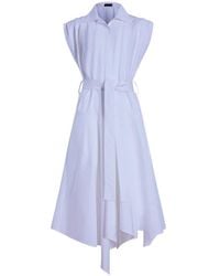 Proenza Schouler - Adinna Belt Cotton Midi Dress - Lyst