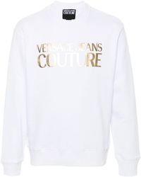 Versace - Metallic Logo-print Sweatshirt - Lyst