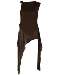Ganni - Knot-Detail Marl-Mesh Tank Top - Lyst