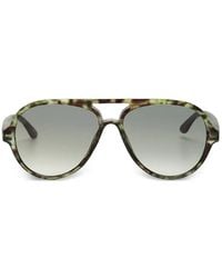 Okkia - Tortoiseshell-Effect Pilot-Frame Sunglasses - Lyst