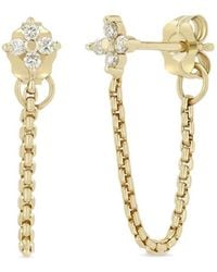 Zoe Chicco - 14Ct Diamond Quad Chain Earrings - Lyst