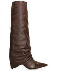 The Seller - Pointed-Toe Slouchy Leather Boots - Lyst