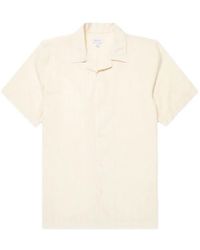 Sunspel - Textured-Stripe Camp-Collar Shirt - Lyst