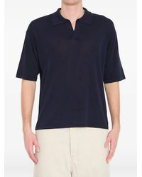 Roberto Collina - Ribbed V-Neck Polo Shirt - Lyst