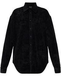 Balenciaga - Velvet-Effect Button-Down Shirt - Lyst