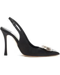 Blumarine - Pumps Con Cinturino Posteriore E Decorazioni Floreali - Lyst