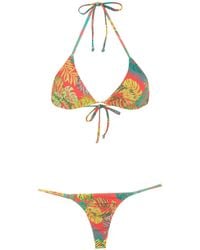 Amir Slama - Bikini Mit Palmblatt-Print - Lyst