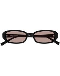 Saint Laurent - Erin Rectangular Slim Sunglasses - Lyst