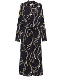 GANT - Chain-Print Belted Shirt Midi Dress - Lyst