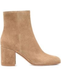 Gianvito Rossi - 70Mm Joelle Suede Block-Heel Boots - Lyst