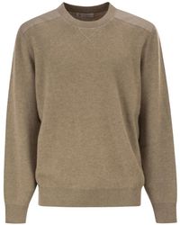 Brunello Cucinelli - Ribbed-Knit Cotton-Insert Sweater - Lyst