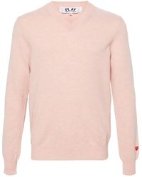 COMME DES GARÇONS PLAY - V-Neck Wool Jumper - Lyst
