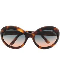 Tom Ford - Tortoiseshell-effect Oval-frame Sunglasses - Lyst