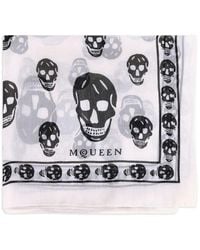 McQueen - Skull-Print Silk Scarf - Lyst