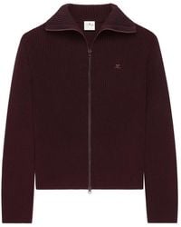 Courreges - Ribbed-Knit Zip-Up Sweater - Lyst