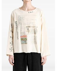 SAITOS - Graphic-Print Long-Sleeve T-Shirt - Lyst