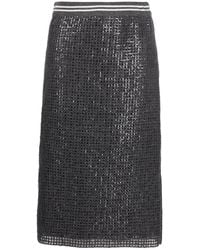 Brunello Cucinelli - Midi-Rok Met Pailletten - Lyst