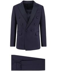 Corneliani - Double-Breasted Peak Lapel Blazer - Lyst