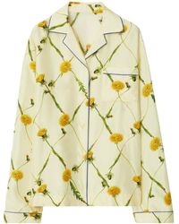Burberry - Dandelion-print Silk Pyjama Shirt - Lyst