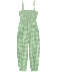 Bimba Y Lola - Checked Gathered Balloon Jumpsuit - Lyst