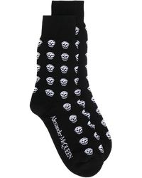 Alexander McQueen Sokken Met Geborduurde Doodskop - Zwart