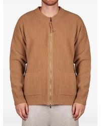 Alpha Studio - Ribbed-Knit Zip-Up Cardigan - Lyst