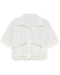 Sandro - Lace-Trim Striped Shirt - Lyst