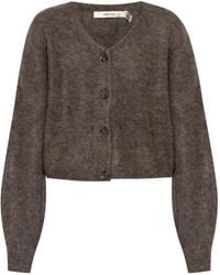 Gestuz - Pluizig Vest Met Knopen - Lyst