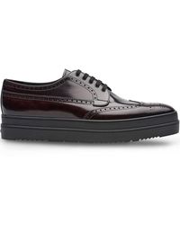 Prada Platform Brogues - Red