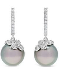 Andreoli - Boucles D'Oreilles Pendantes À Perles De Tahiti Et Diamants - Lyst