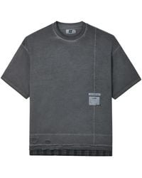 Izzue - Check-Trim Distressed T-Shirt - Lyst