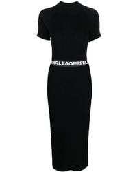 Karl Lagerfeld - Logo-tape Knitted Dress - Lyst