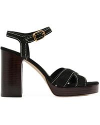 Stuart Weitzman - Dayna Contrast-Stitch Platform Sandals - Lyst