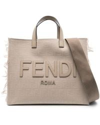 Fendi - Large Ff Jacquard Fringed Tote Bag - Lyst