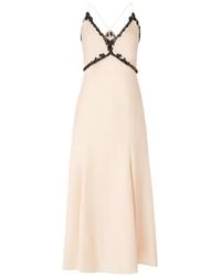 Pinko - Long Dress With Lace Inserts - Lyst