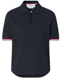 Thom Browne - Keyhole-Detail Polo Shirt - Lyst