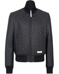 Balmain - Logo-patch Quilted Bomber Jacket - Lyst